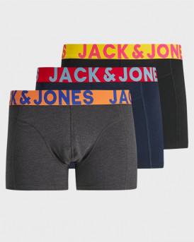 JACK & JONES CRAZY SOLID MEN'S BOXER BOXERS SET OF 3 - 12151349 - BLACK
