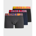 JACK & JONES CRAZY SOLID MEN'S BOXER BOXERS SET OF 3 - 12151349 - BLACK