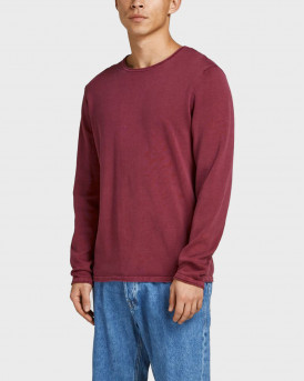 JACK & JONES CREW NECK ΑΝΔΡΙΚΟ ΜΑΚΡΥΜΑΝΙΚΟ ΠΟΥΛΟΒΕΡ - 12174001 - ΚΟΚΚΙΝΟ