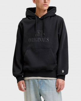 JACK & JONES JORFREDERIKSBERG MONOGRAM ΑΝΔΡΙΚΟ ΦΟΥΤΕΡ ΜΕ ΚΟΥΚΟΥΛΑ - 12300022 - ΜΑΥΡΟ