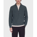 JACK & JONES JJSAGE ΑΝΔΡΙΚΟ ΜΑΚΡΥΜΑΝΙΚΟ ΠΛΕΚΤΟ HALF-ZIP - 12298501 - ΜΑΥΡΟ