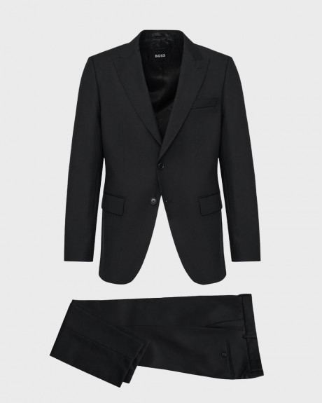 BOSS H-HUGE VITALE BARBERIS SUPER110 MEN'S 2-PIECE NARROW LINEN GROOM SUIT - 50567229